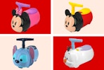 4 stock images of Kiddieland Disney Ride-On Toys: Minnie, Mickey, Stitch & Olaf
