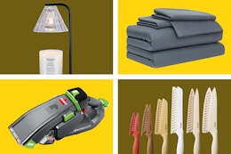 candle warmer, sheet set, bissell pet stain remover, carote knife set