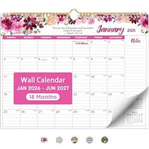 18-Month Wall Calendar with Bible Verses