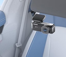 a mini dash cam in a car