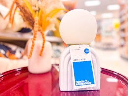 glass orb table lamp sitting on a table at target
