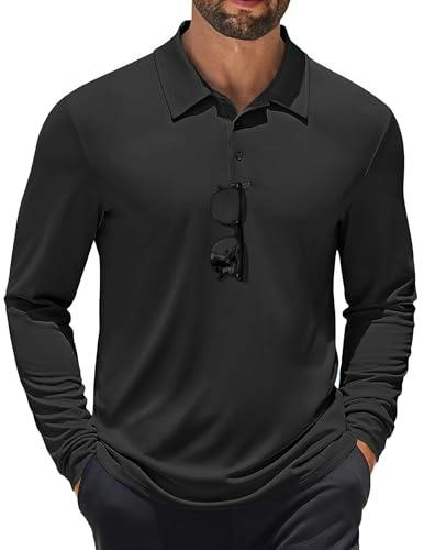 COOFANDY Men's Long Sleeve Polo