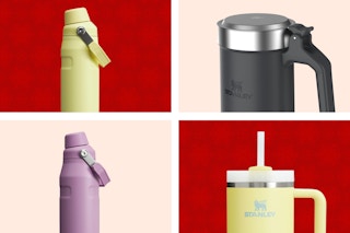 stanley bottles on a grid