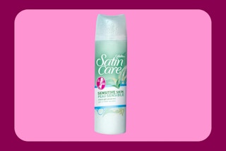 Gillette Satin Care Shaving Gel bottle on KCL template