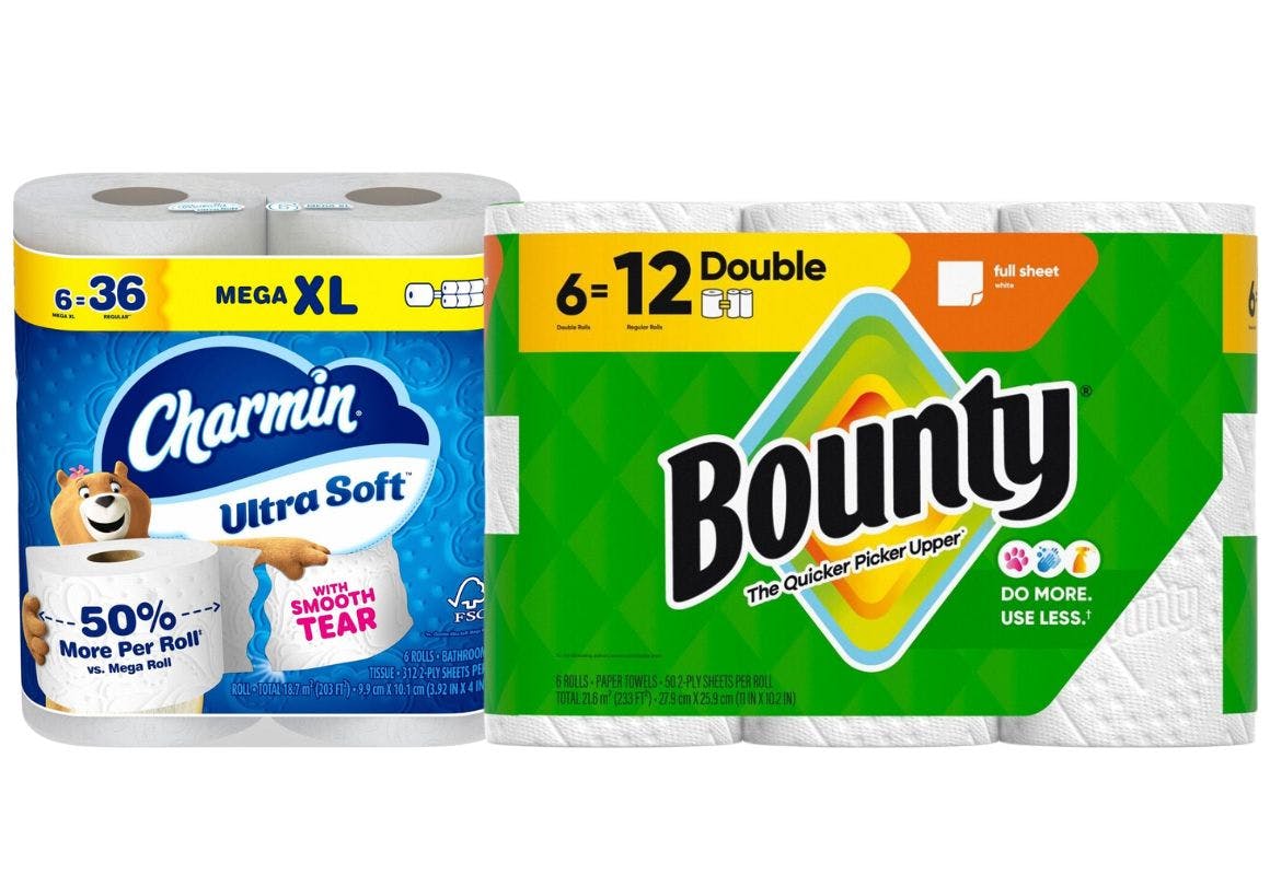 1 Charmin + 1 Bounty