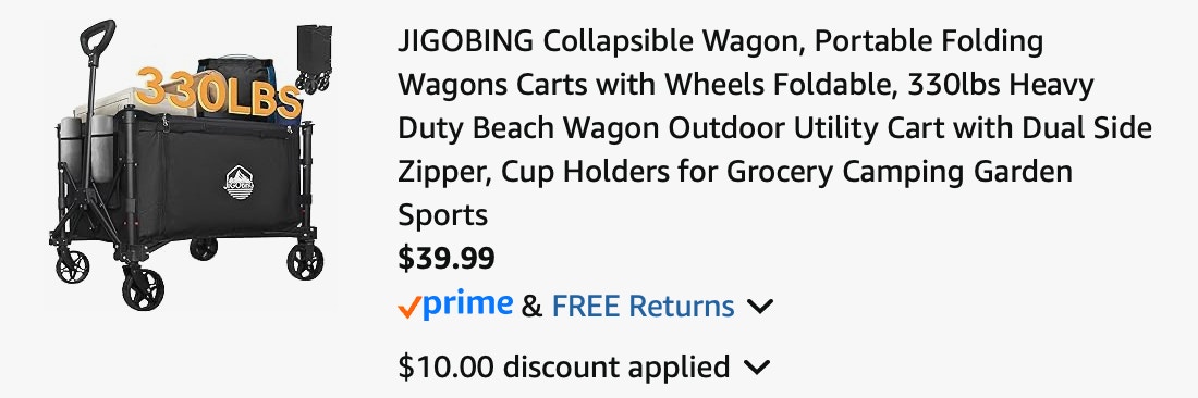wagon cart Amazon receipt