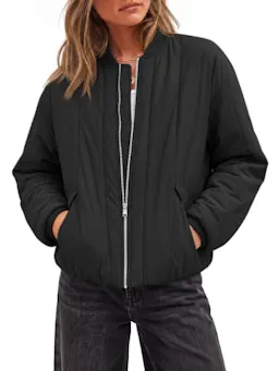 Women's Quilted Bomber Jacket