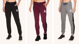 reebok color block fleece joggers