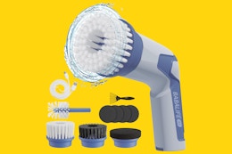 Cordless Handheld Spin Scrubber With 8 Heads, $16.39 With Amazon Coupons card image