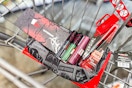 stranger things x covergirl makeup products in a cart