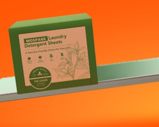 a green box of laundry detergent sheets