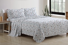 eddie bauer christmas sheets on a bed