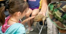 children in a classroom with a tortoise pet