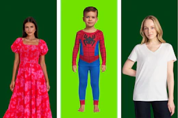 women and a child wearing walmart apparel