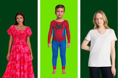 women and a child wearing walmart apparel