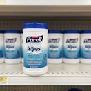 purell hand sanitizing wipes on store shelf