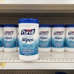 purell hand sanitizing wipes on store shelf