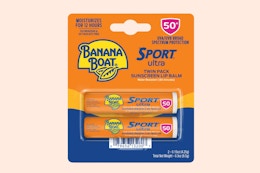 Banana Boat Sport Ultra Lip Sunscreen 2-Pack, as Low as $3 on Amazon card image