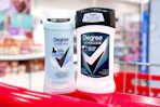 2 degree deodorants sitting on top a target cart