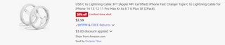 Amazon USB-C to Lightning Cables 2025