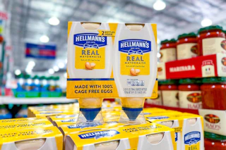 hellmann's mayonnaise twin packs on display at costco