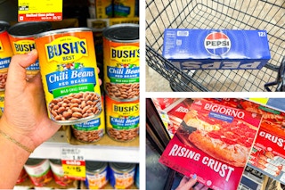 beans soda pizza collage