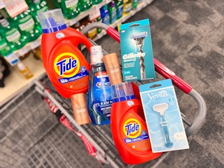 Tide detergent, Gillette and Venus razors, Crest mouthwash and Shea Moisture Whole body deodorants