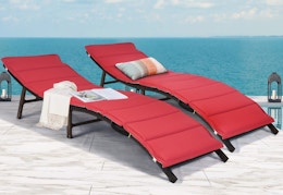 2 Folding Lounge Chairs, Only $94.99 Shipped (Reg. $659.99)  card image