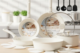 Carote Pots and Pans Set on counter