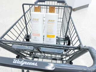 two Raw Sugar Simply body washes inside shopping cart