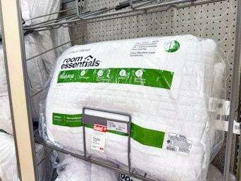 bed pillow set sitting on a target shelf