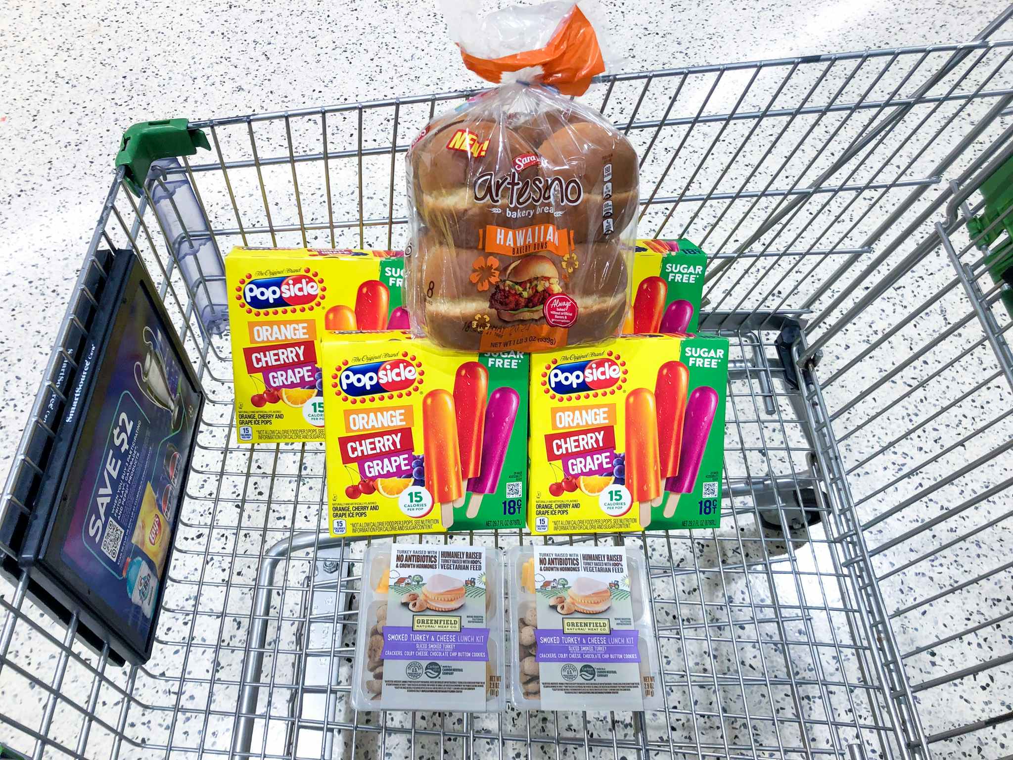 publix greenfield lunch kits popsicles sara lee buns in cart