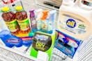 costco-houshold-essentials-all-detergent-swiffer-dry-cloth-clorox-wipes-febreze-pine-sol-windex-in-cart