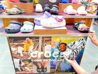 crocs on display