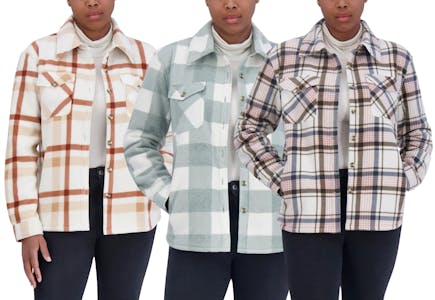 Sage Ladies' Plush Shirt Jacket