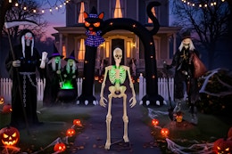 Halloween lifestyle image created by Nano Banana of 5 Halloween decor items from The Home Depot