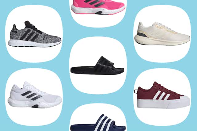 Huge Markdowns on Adidas Adult Shoes: $15 Slides and $25 Sneakers card image