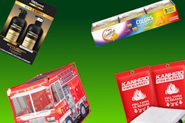 amazon items on a red background