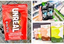 peanut butter cups deodorant and wipes collage
