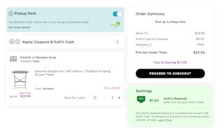 sonoma table pickup perk