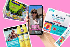 that girl video on a phone with liquid iv and other products