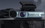 a teal dash cam on a display