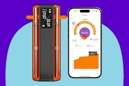 Meuulty Smart Bluetooth Wireless Meat Thermometer Digital on a blue background.