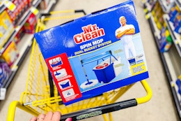 mr. clean spin mop in dollar general shopping cart