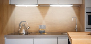 under cabinet lights in a kitchen