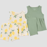 Baby 4pc Peplum Tank and Capri Set