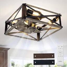 addlon Farmhouse Caged Ceiling Fan