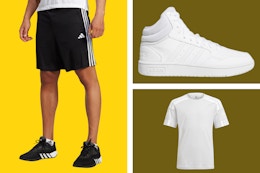 Shop Simon Adidas Sale: $6 Kids’ Shirt, $23 Women’s Shoes, $9 Men’s Shorts card image