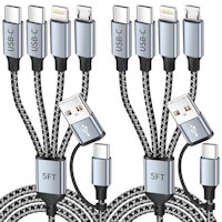 4-in-2 Multi-Charging Cable 2-Pack