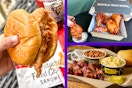 KFC chicken sandwich, Buffalo Wild Wings, and dickey's barbecue pit food